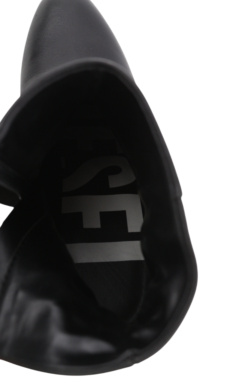 DIESEL Jaynet MAB Womens Boots EU38 Black Leather Zipper Almond Toe RRP€290