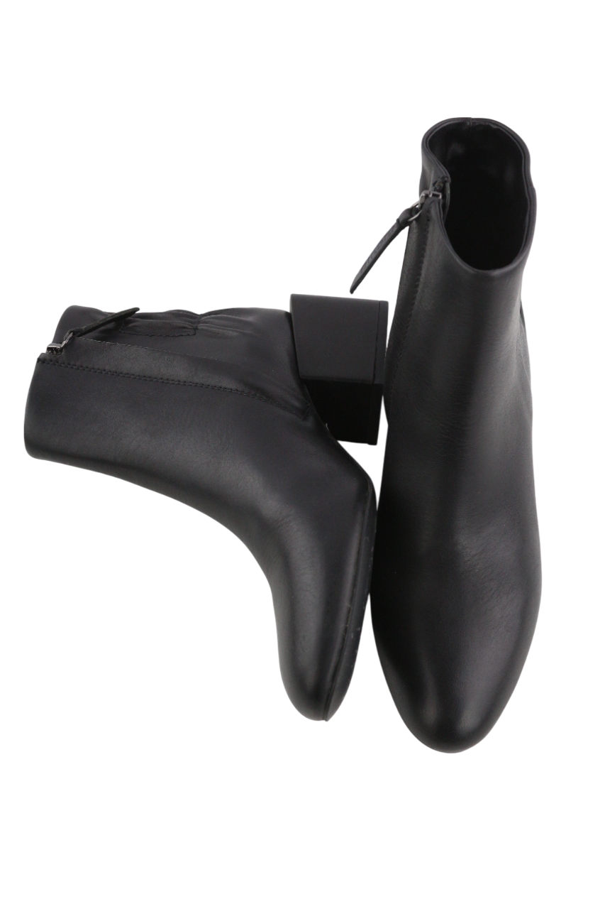 DIESEL Jaynet MAB Womens Boots EU38 Black Leather Zipper Almond Toe RRP€290