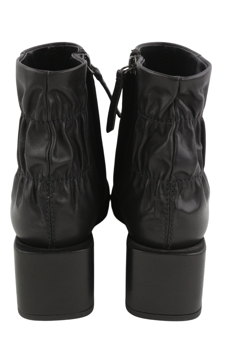 DIESEL Jaynet MAB Womens Boots EU38 Black Leather Zipper Almond Toe RRP€290