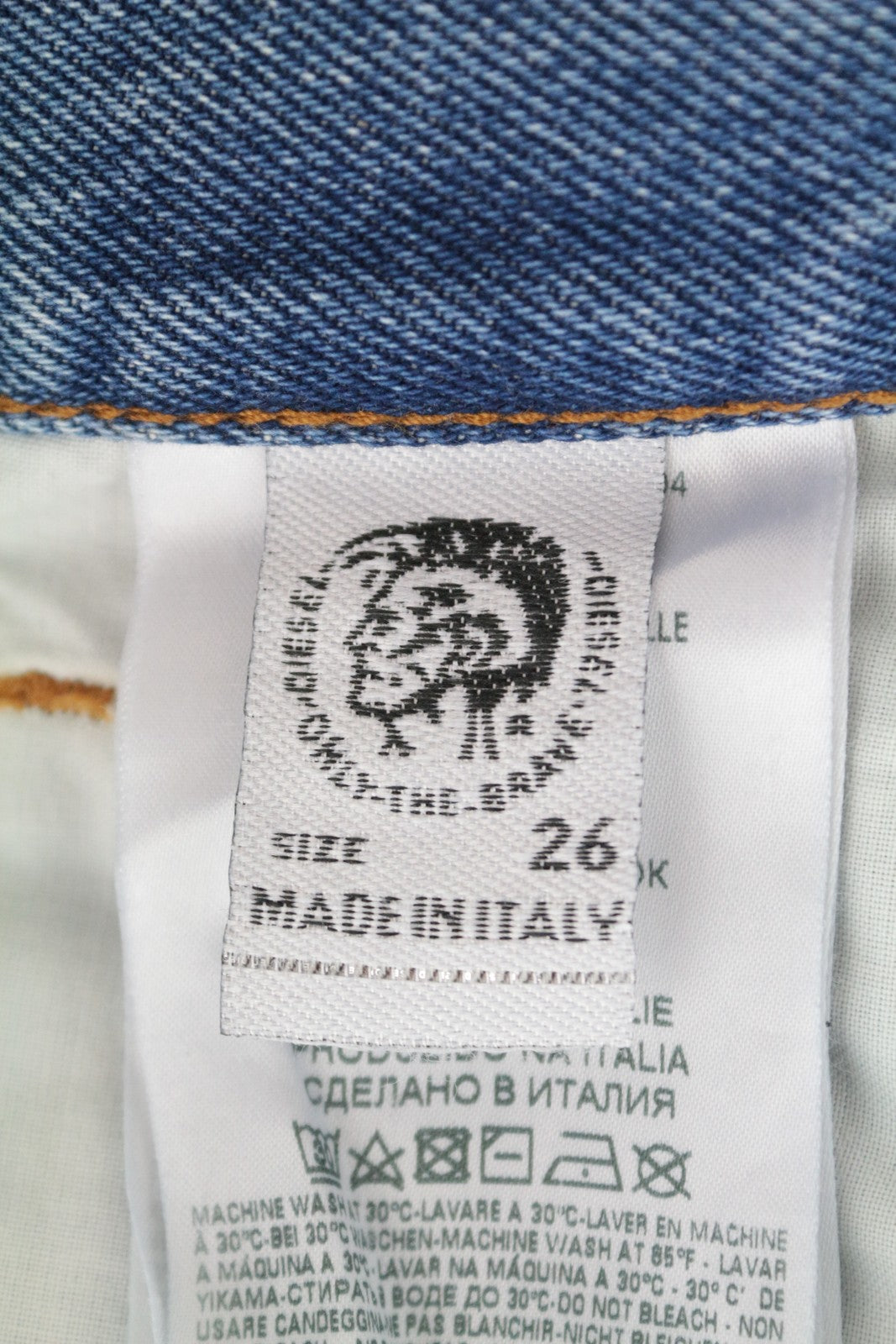 DIESEL Widee 0077V Women's Jeans W26/L32 Straight Blue High Waist Cotton Denim