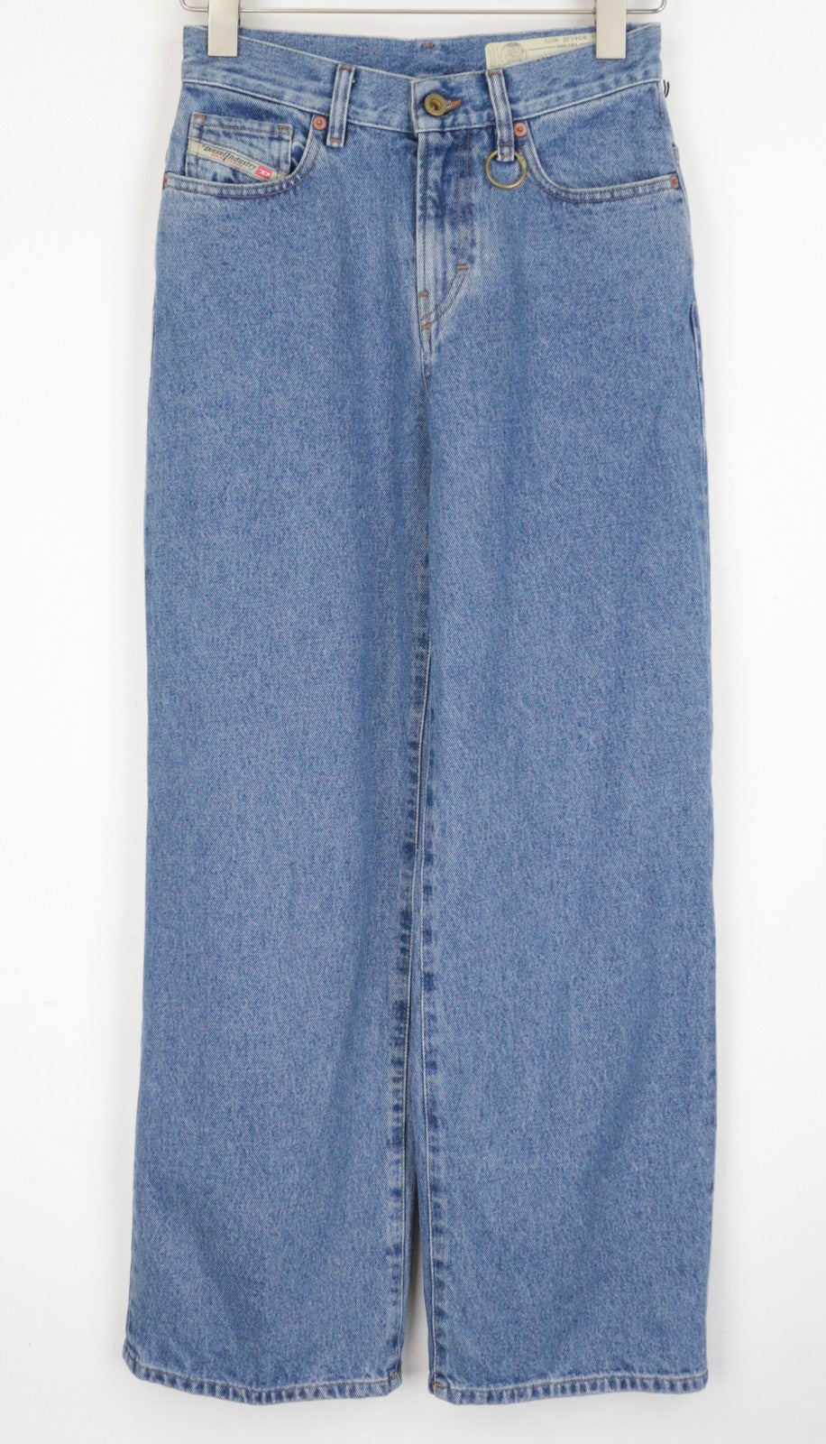 DIESEL Widee 0077V Women's Jeans W26/L32 Straight Blue High Waist Cotton Denim