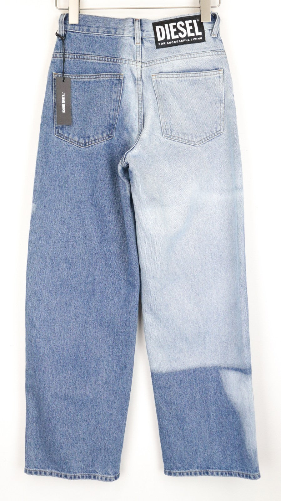 DIESEL Widee 0077V Women's Jeans W26/L32 Straight Blue High Waist Cotton Denim