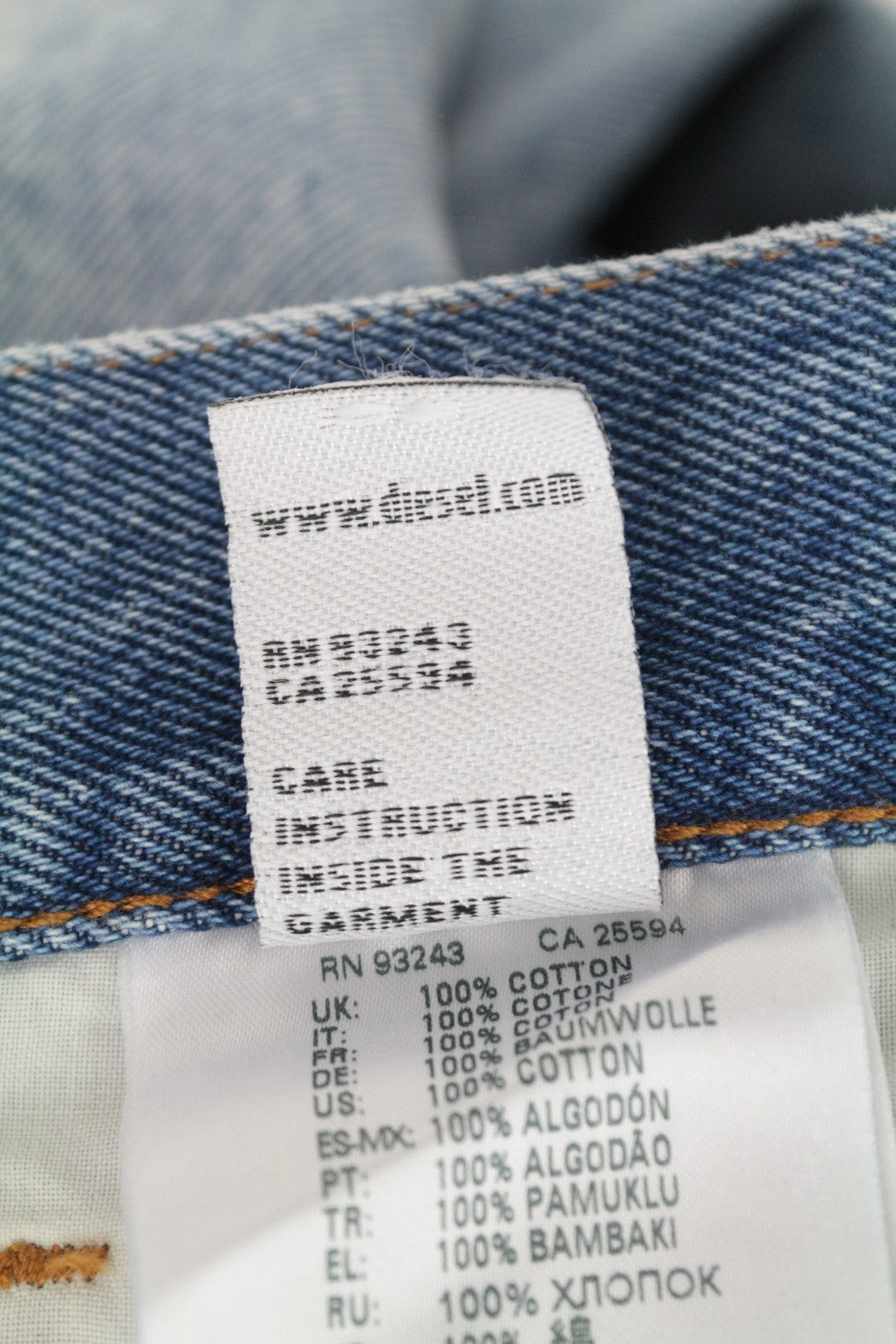 DIESEL Widee 0077V Women's Jeans W26/L32 Straight Blue High Waist Cotton Denim