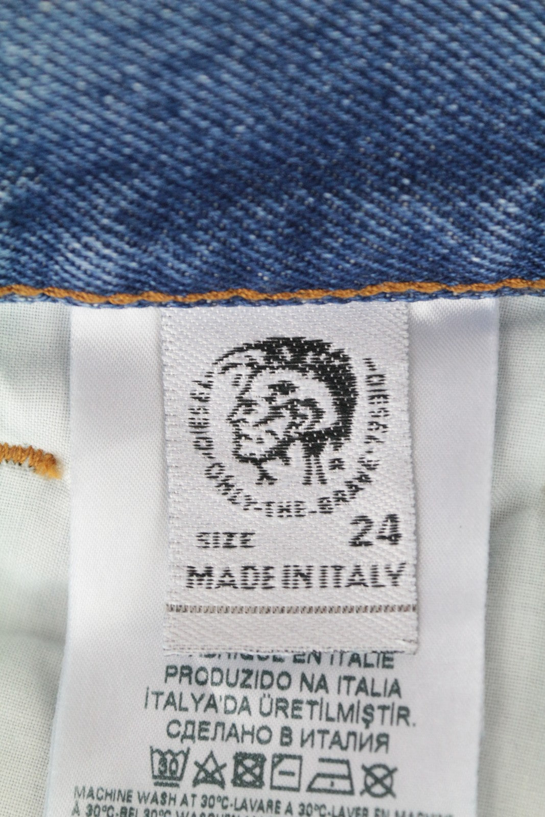 DIESEL Widee 0077V Women's Jeans W24/L32 Straight Fit Washed Cotton Blue Girls