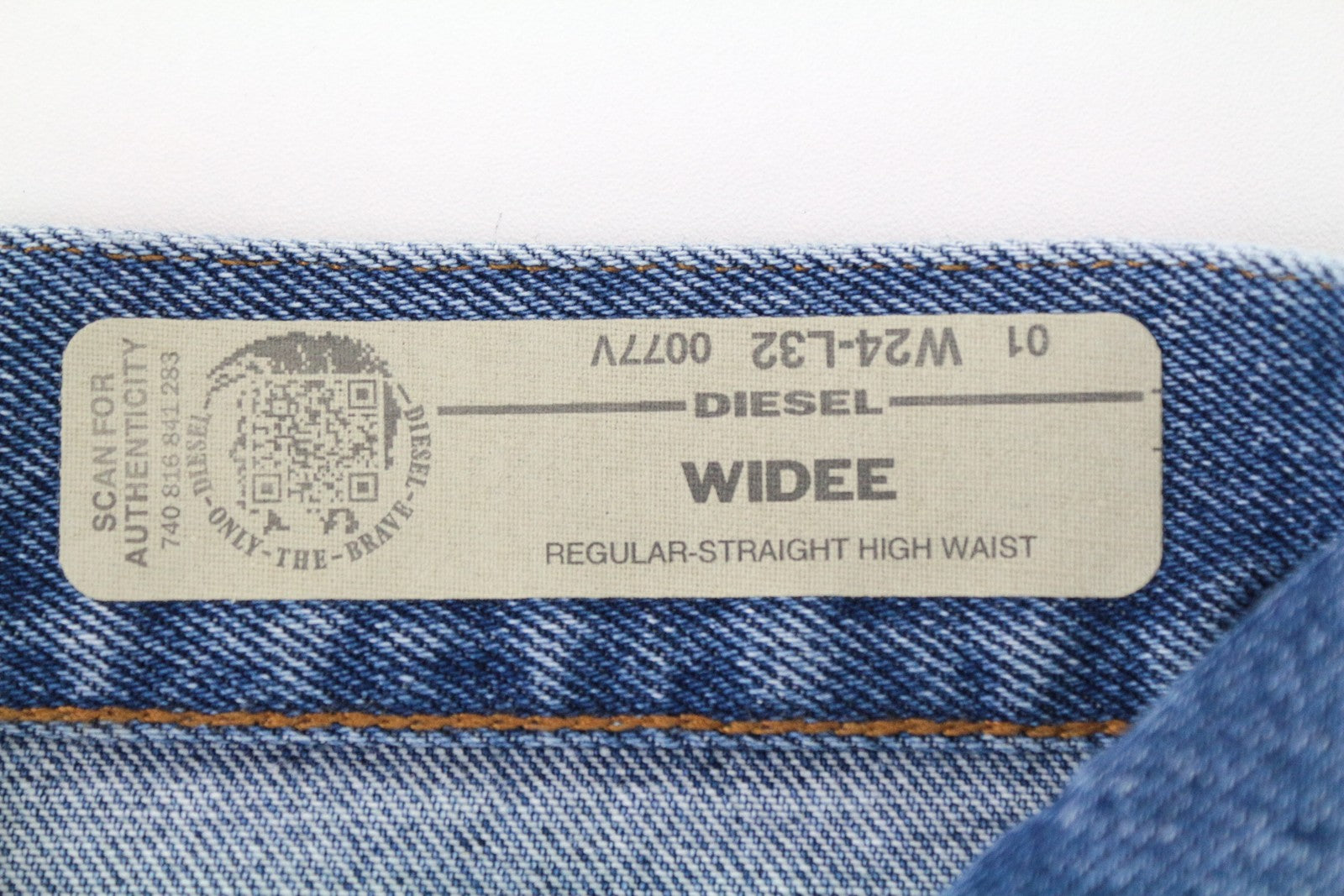 DIESEL Widee 0077V Women's Jeans W24/L32 Straight Fit Washed Cotton Blue Girls