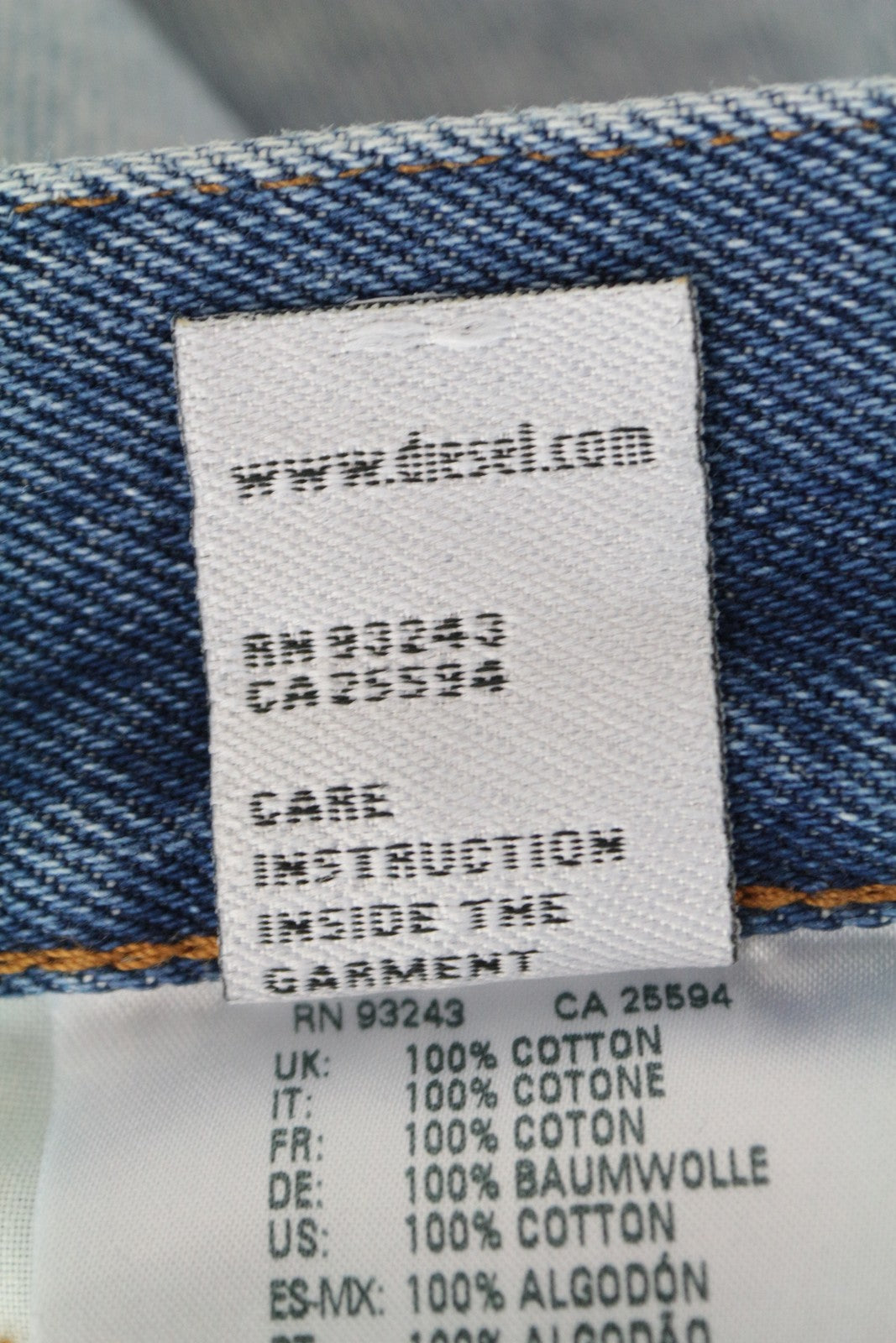 DIESEL Widee 0077V Women's Jeans W24/L32 Straight Fit Washed Cotton Blue Girls