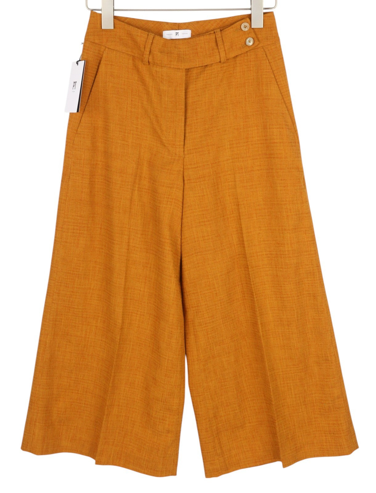 PT TORINO Judy Womens Trousers 44 Brown High Waist Ankle Length Patterned