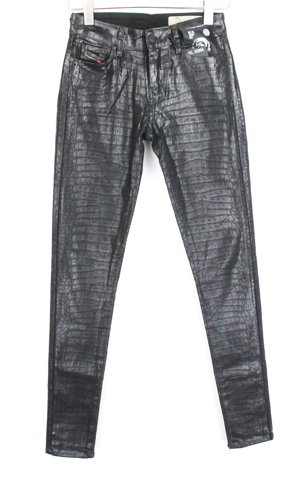 DIESEL Slandy-SP4 0094S Women's Jeans W26/L34 Black Coated Super Skinny Fit