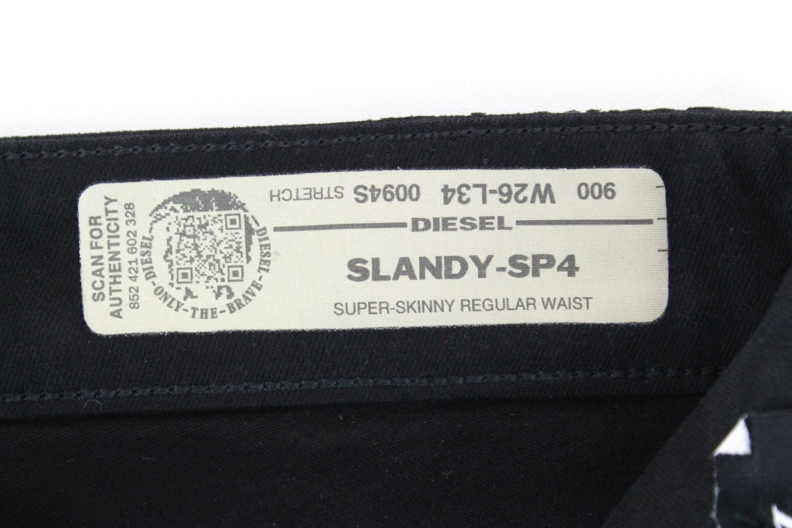 DIESEL Slandy-SP4 0094S Women's Jeans W26/L34 Black Coated Super Skinny Fit