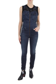 DIESEL Jeide-NE 0842W Women's Jumpsuit 2XS Slim Jogg Blue Stretch Dungarees