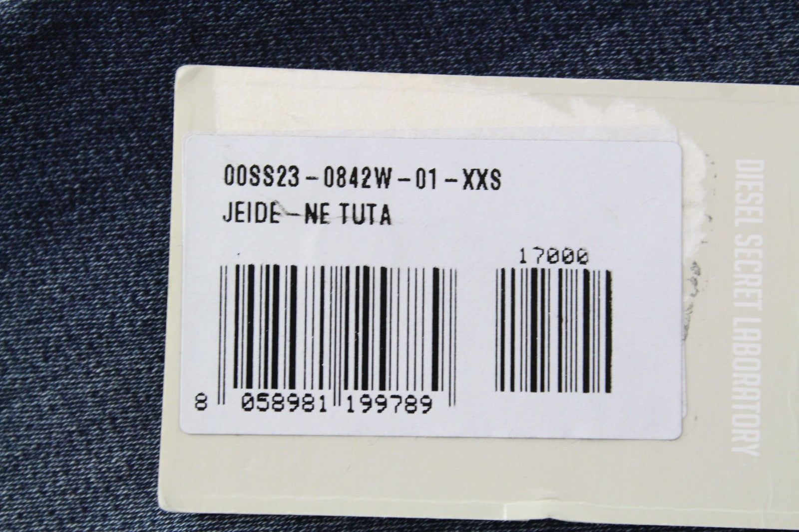 DIESEL Jeide-NE 0842W Women's Jumpsuit 2XS Slim Jogg Blue Stretch Dungarees