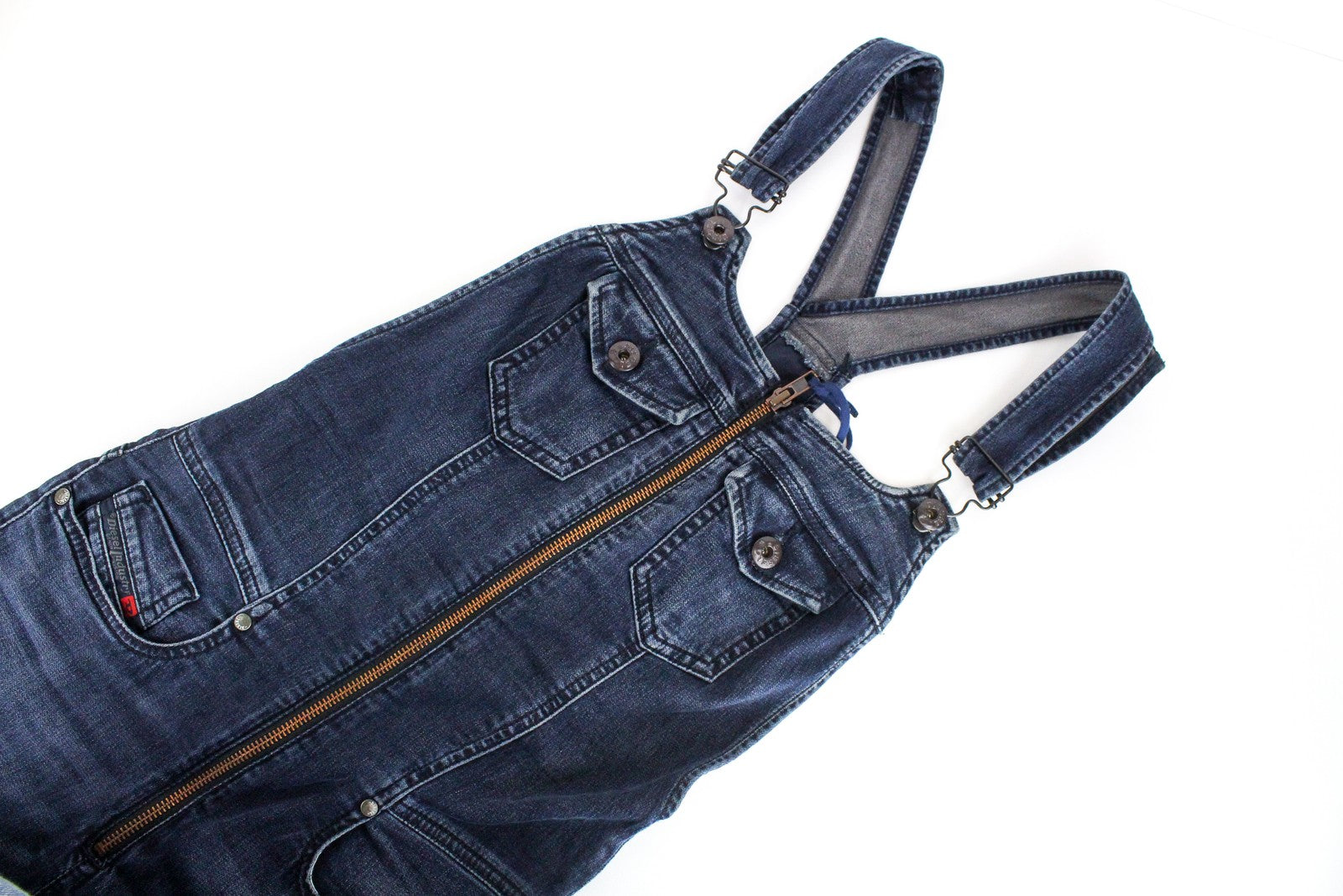 DIESEL Jeide-NE 0842W Women's Jumpsuit 2XS Slim Jogg Blue Stretch Dungarees