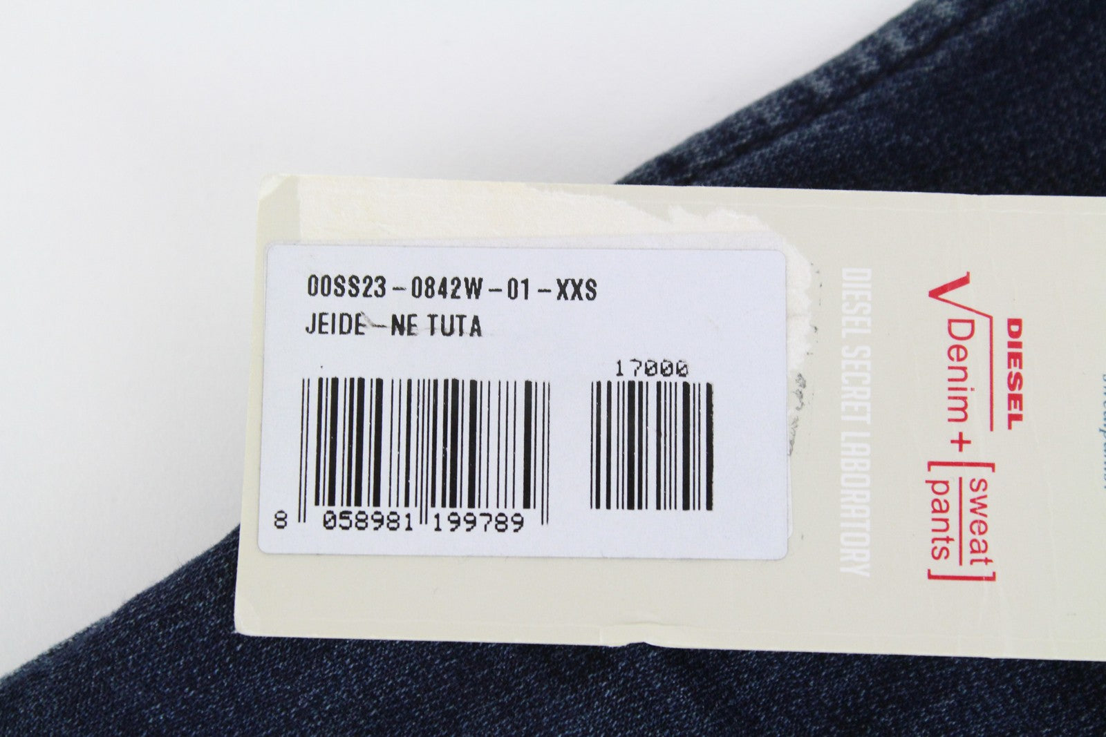 DIESEL Jeide-NE 0842W Women's Jumpsuit 2XS Slim Jogg Blue Stretch Dungarees