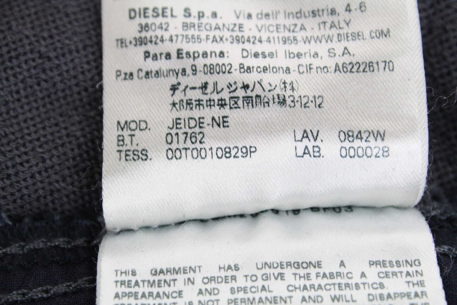 DIESEL Jeide-NE 0842W Women's Jumpsuit 2XS Slim Jogg Blue Stretch Dungarees