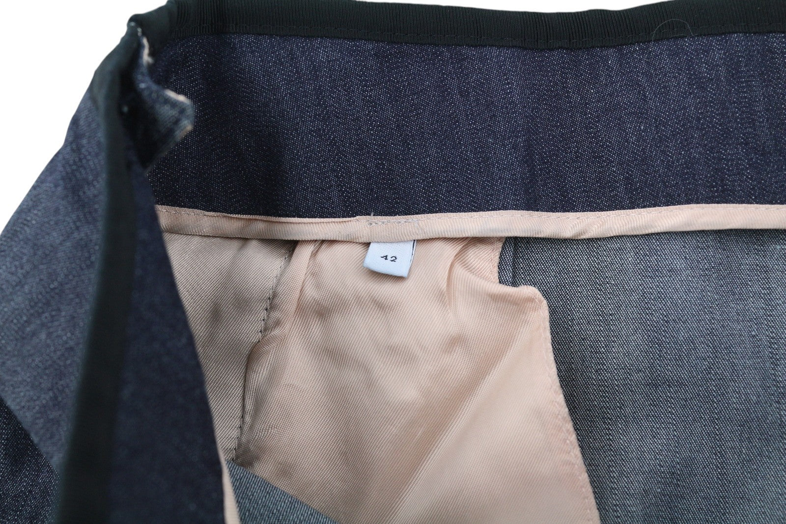 PT TORINO Womens Trousers 42  Look Flared Leg Hight Waist Zip Dark Blue