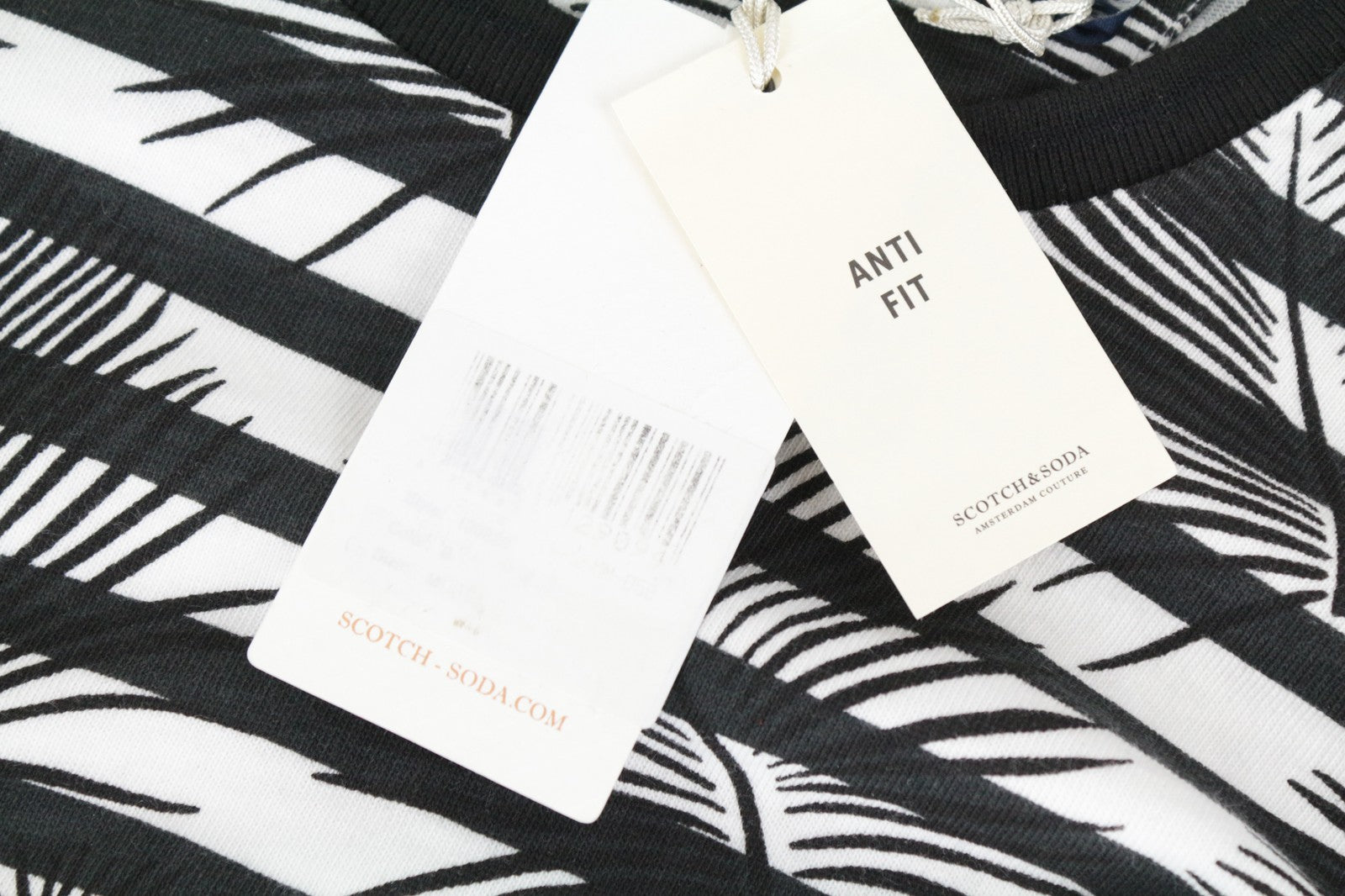 SCOTCH & SODA Tokyo Toujours Men's Sweatshirt M Striped Palm Print Crew Style