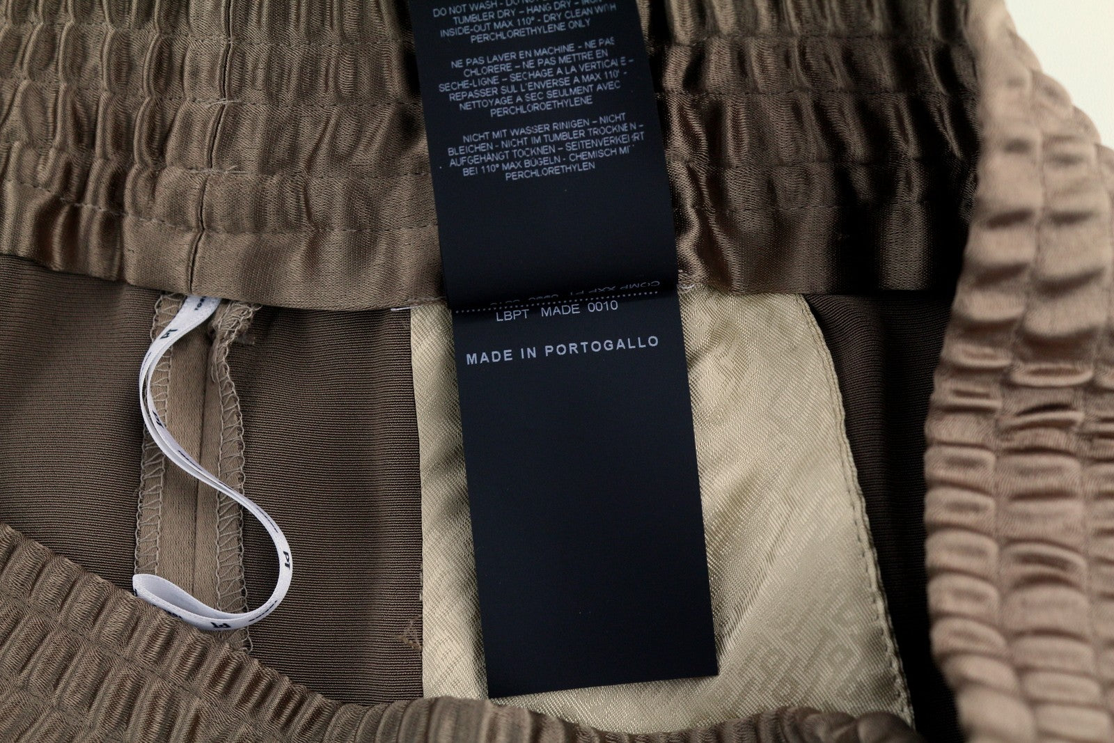 PT TORINO Lydia Womens Trousers 40 Brown Shiny Elastic Waist Flared Leg Pockets