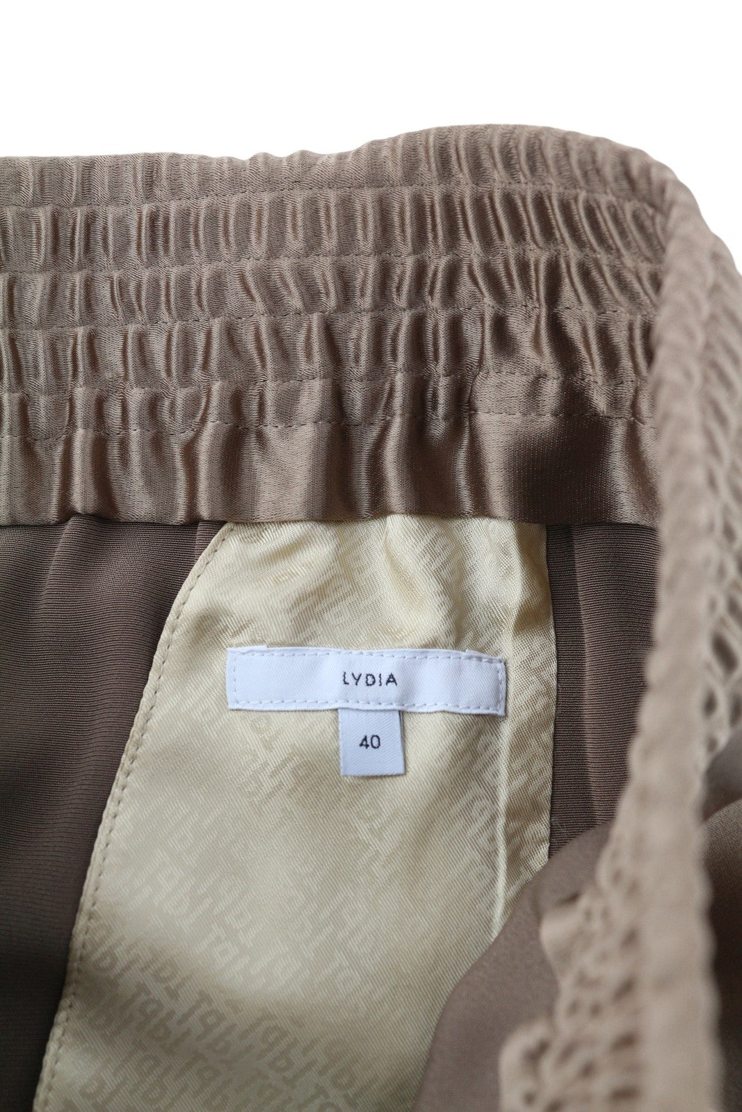 PT TORINO Lydia Womens Trousers 40 Brown Shiny Elastic Waist Flared Leg Pockets