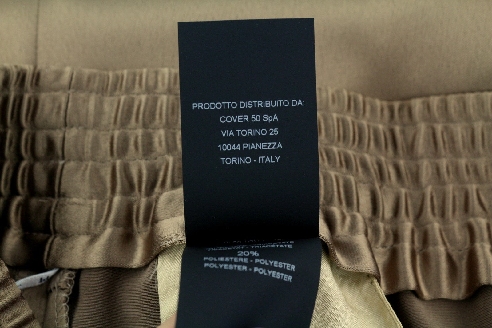 PT TORINO Lydia Womens Trousers 38 Brown Shiny Elastic Waist Flared Leg Pockets