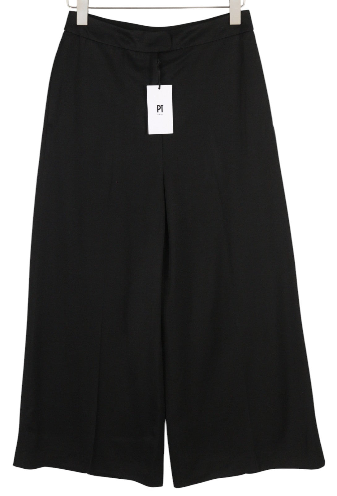 PT TORINO Mia Womens Trousers 46 Black High Waist Flared Leg Zip Fly Pockets