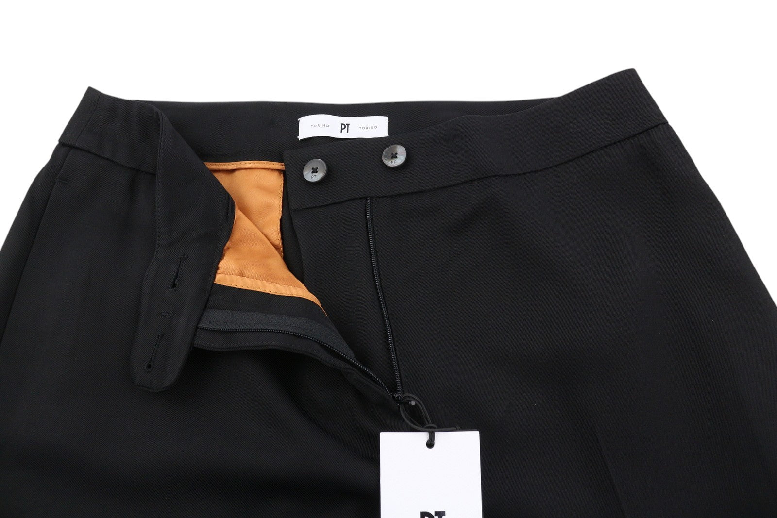 PT TORINO Mia Womens Trousers 46 Black High Waist Flared Leg Zip Fly Pockets