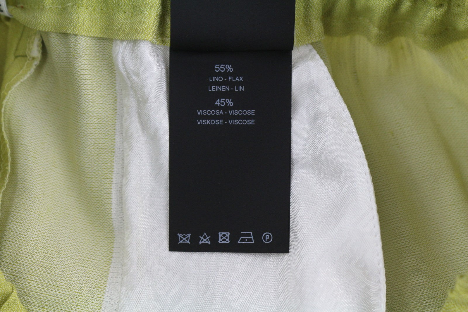 PT TORINO Lydia Womens Trousers 40 Green Pinstriped Elastic Waist Linen