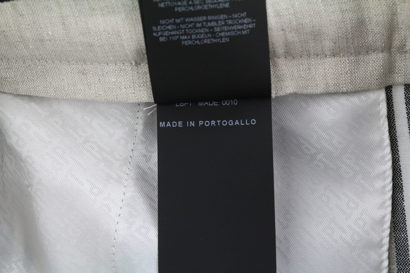 PT TORINO Ambra Womens Trousers 40 Linen  Pinstriped Turn-Up Light