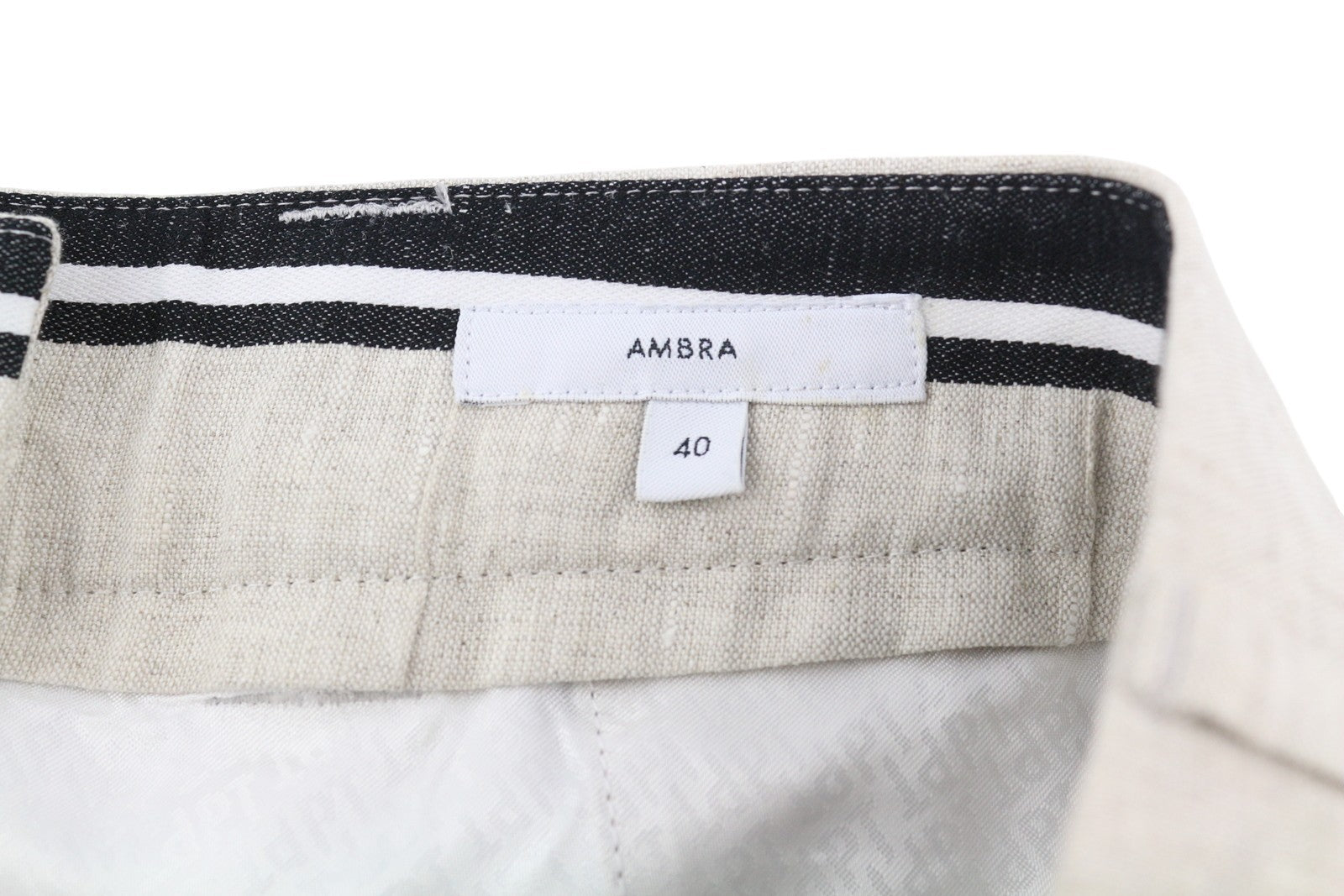 PT TORINO Ambra Womens Trousers 40 Linen  Pinstriped Turn-Up Light