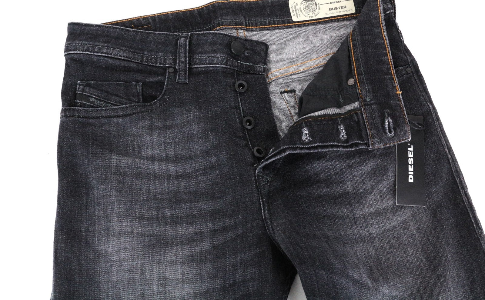 DIESEL Buster 087AM Men's Jeans W29/L32 Washed Slim Tapered Stretch Fit Denim