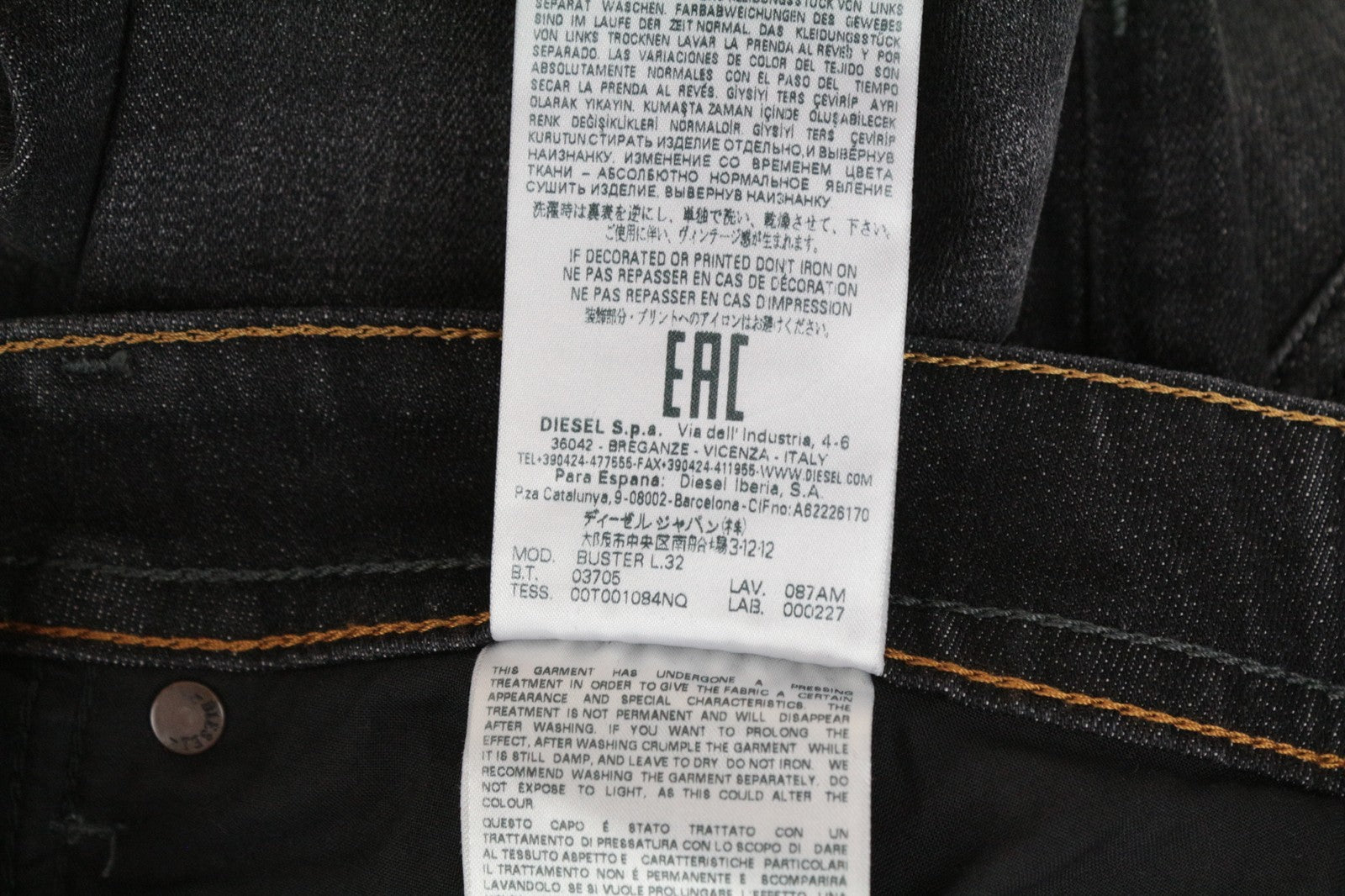 DIESEL Buster 087AM Men's Jeans W29/L32 Washed Slim Tapered Stretch Fit Denim