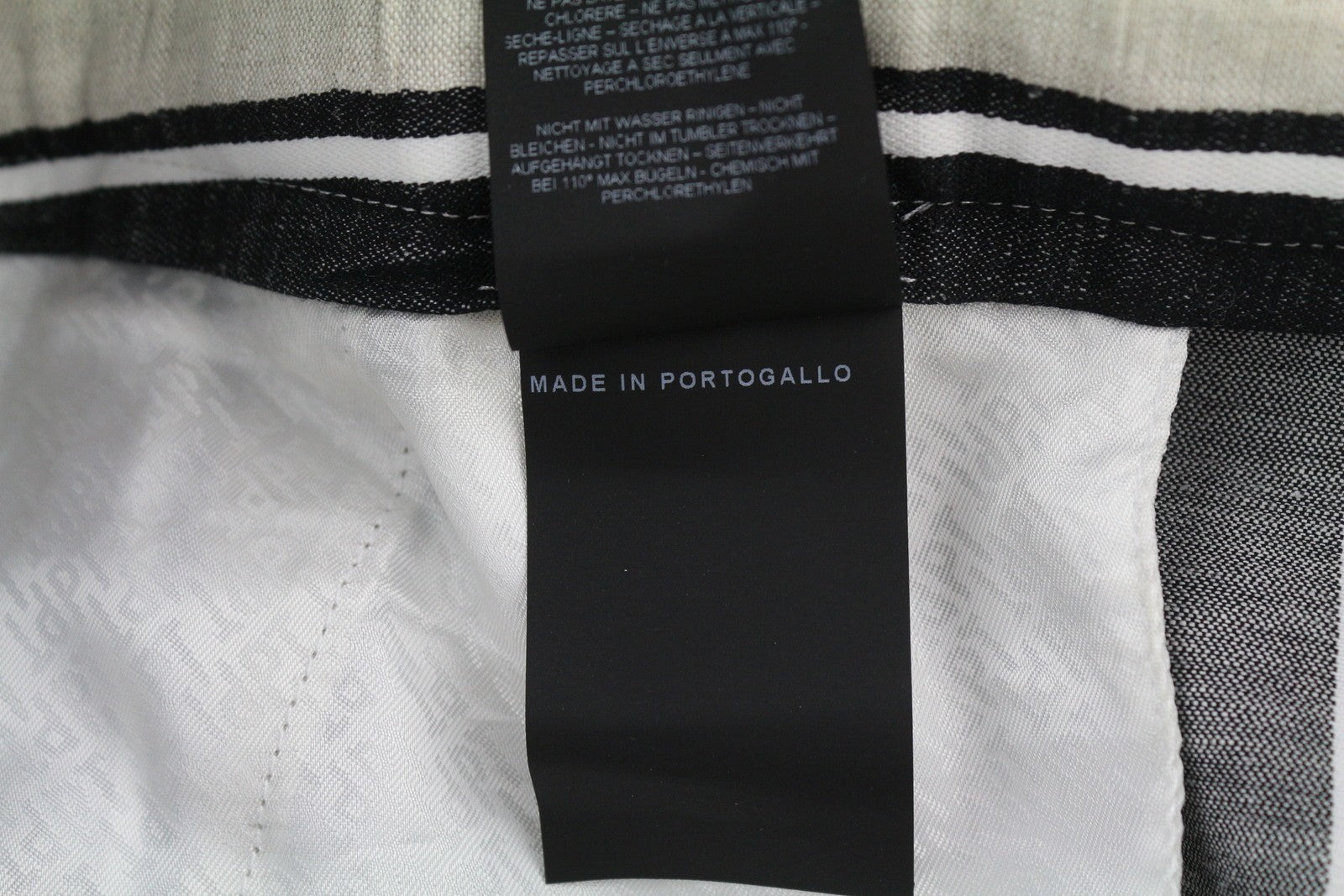 PT TORINO Ambra Womens Trousers 42 Linen  Pinstriped Turn-Up Light