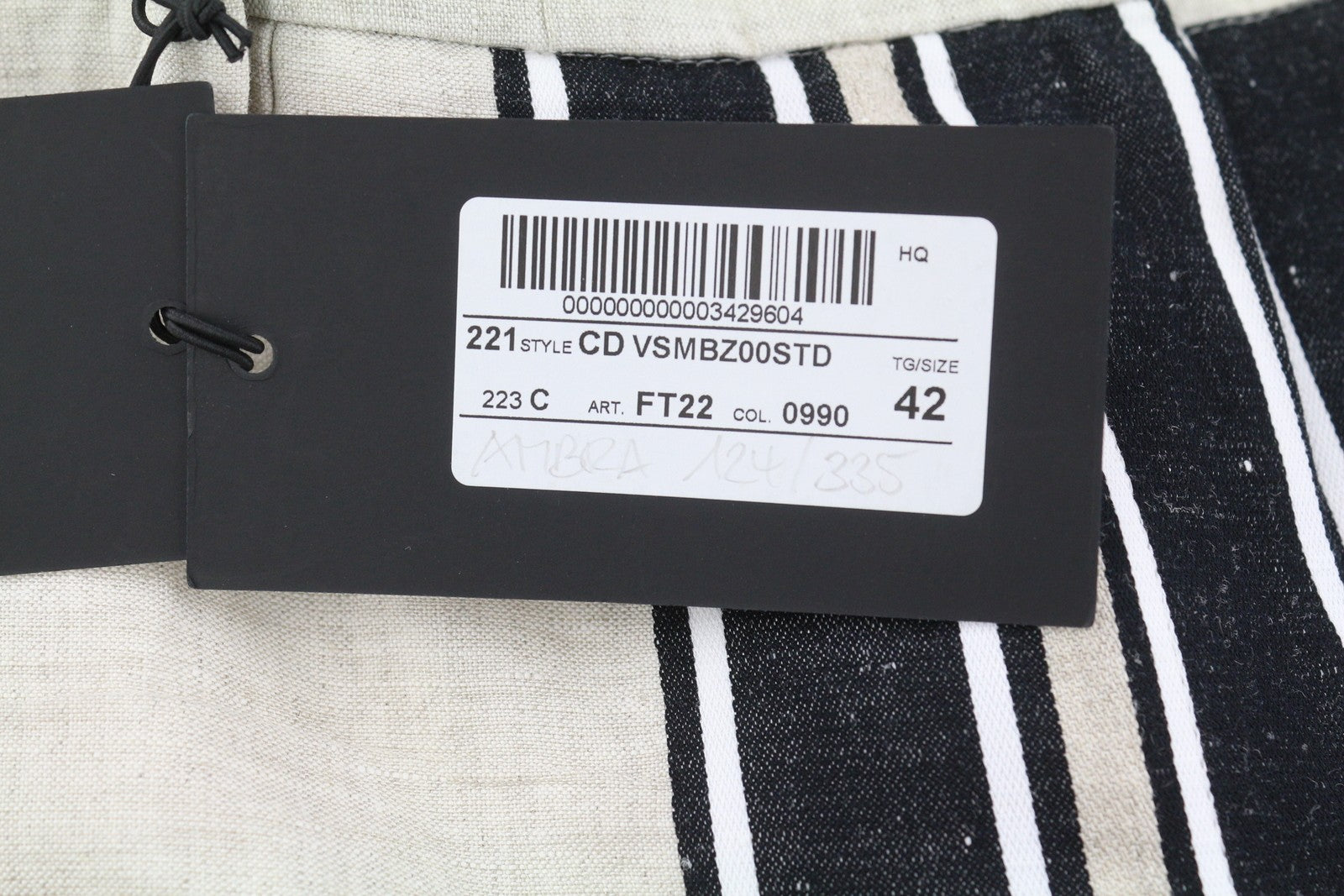 PT TORINO Ambra Womens Trousers 42 Linen  Pinstriped Turn-Up Light