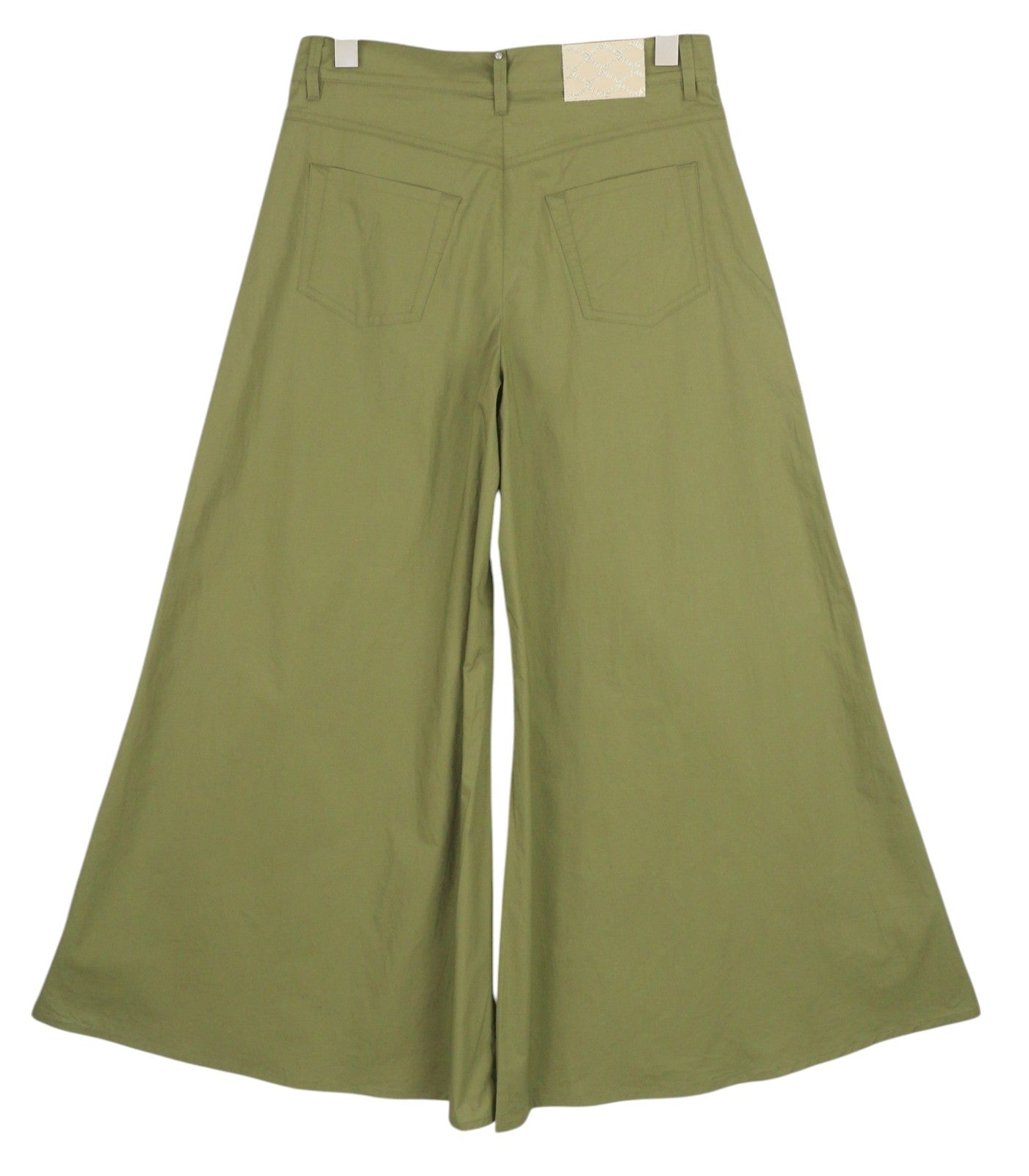 LIU JO Flare Utility Womens Trousers ~W30 Green Wide Leg Zip Fly Pockets