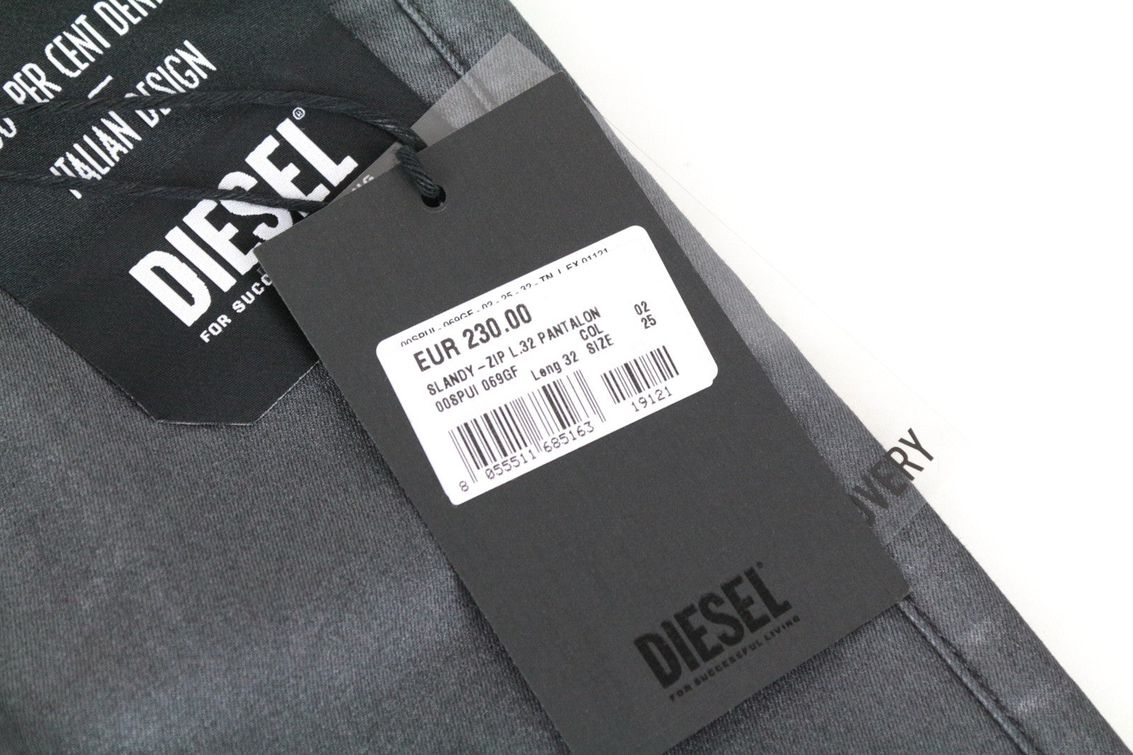 DIESEL Slandy-Zip 069GF Women's Jeans W25/L32 Coated Denim Mid-Rise Super Skinny