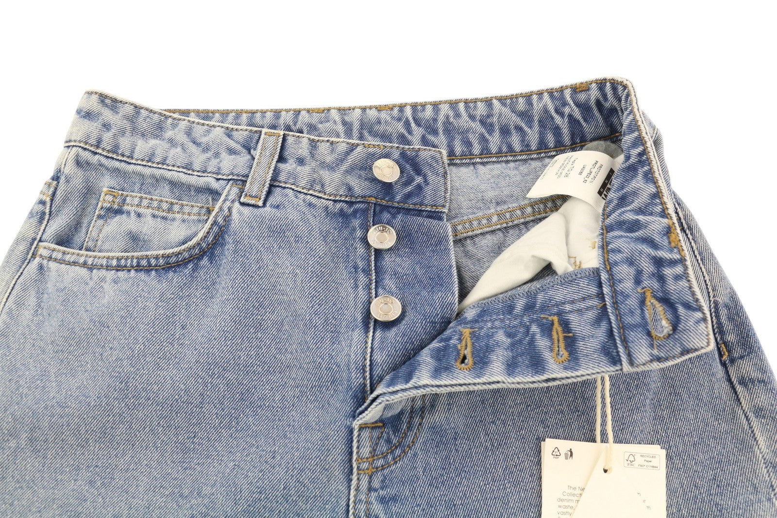 LIU JO New Mom Womens Jeans W28 Slim  Embroidered High Waist Button Fly Blue