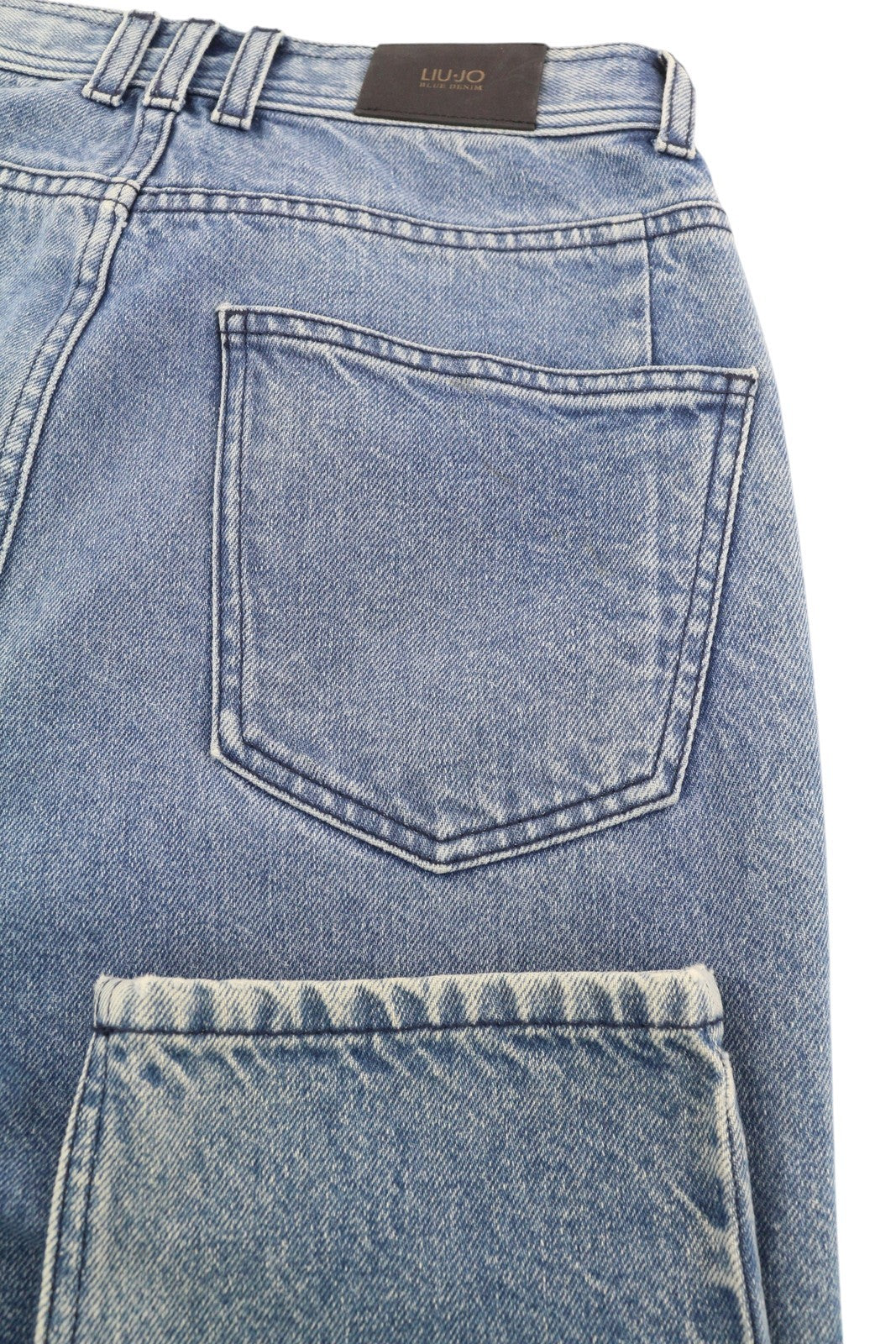 LIU JO Womens Jeans W27  Blue Washed Slim  Patterned High Waist Zip Fly