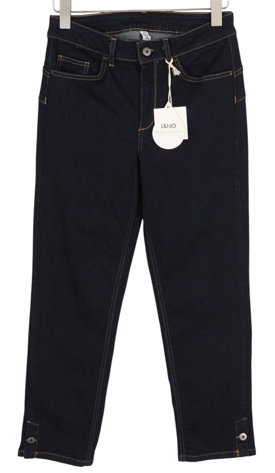 LIU JO Womens Jeans W31  Dark Blue Ankle Length High Waist Zip Fly