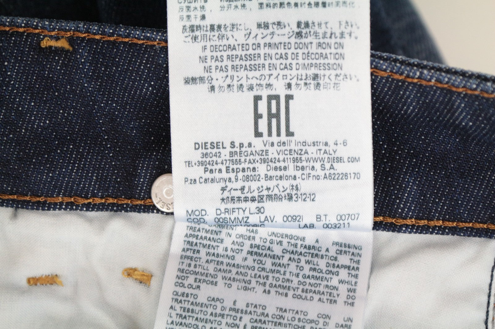 DIESEL D-Rifty 092I Women's Jeans W25/L30 Slim Fit Aged Look Low Waist Denim