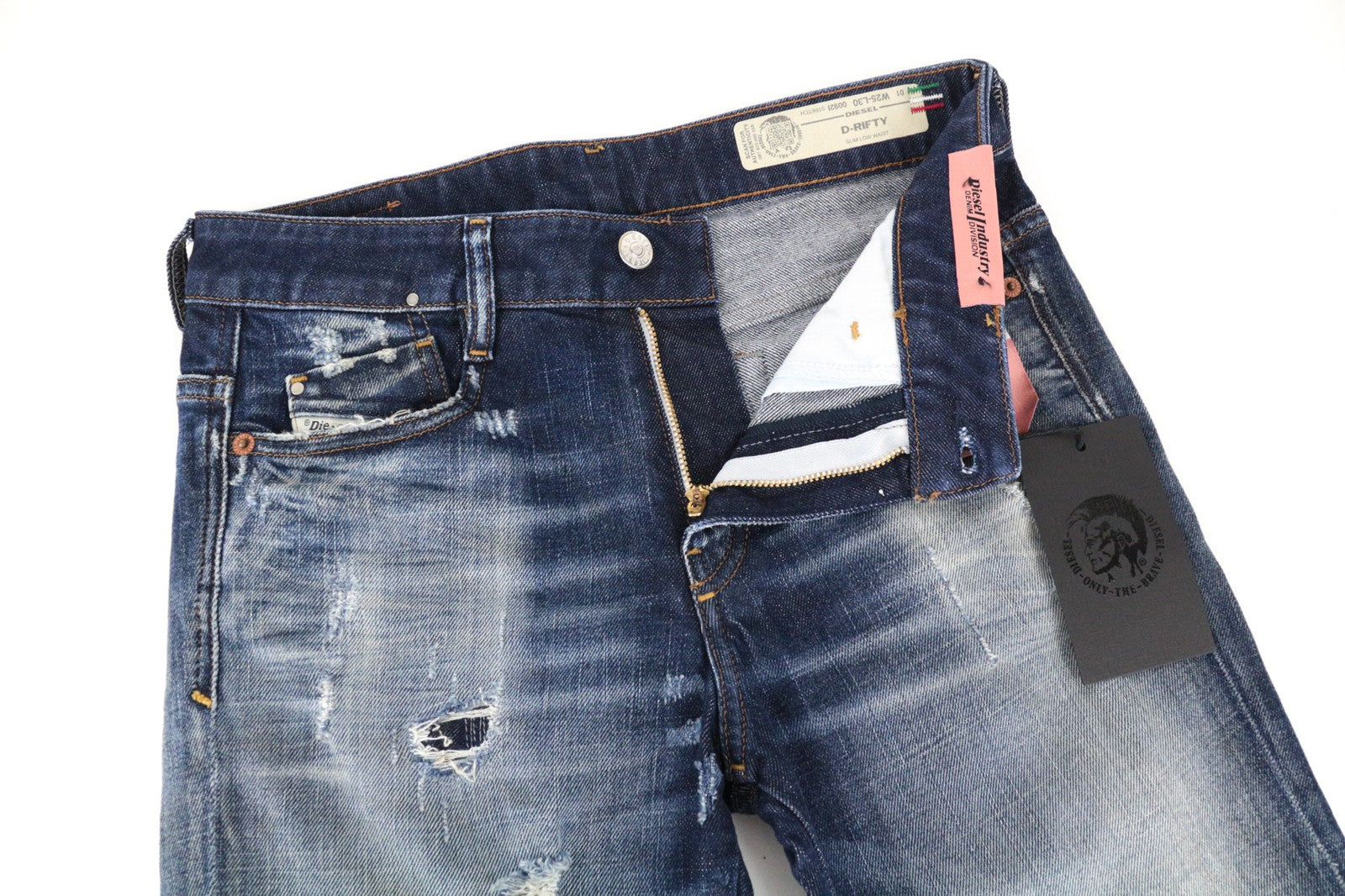 DIESEL D-Rifty 092I Women's Jeans W25/L30 Slim Fit Aged Look Low Waist Denim