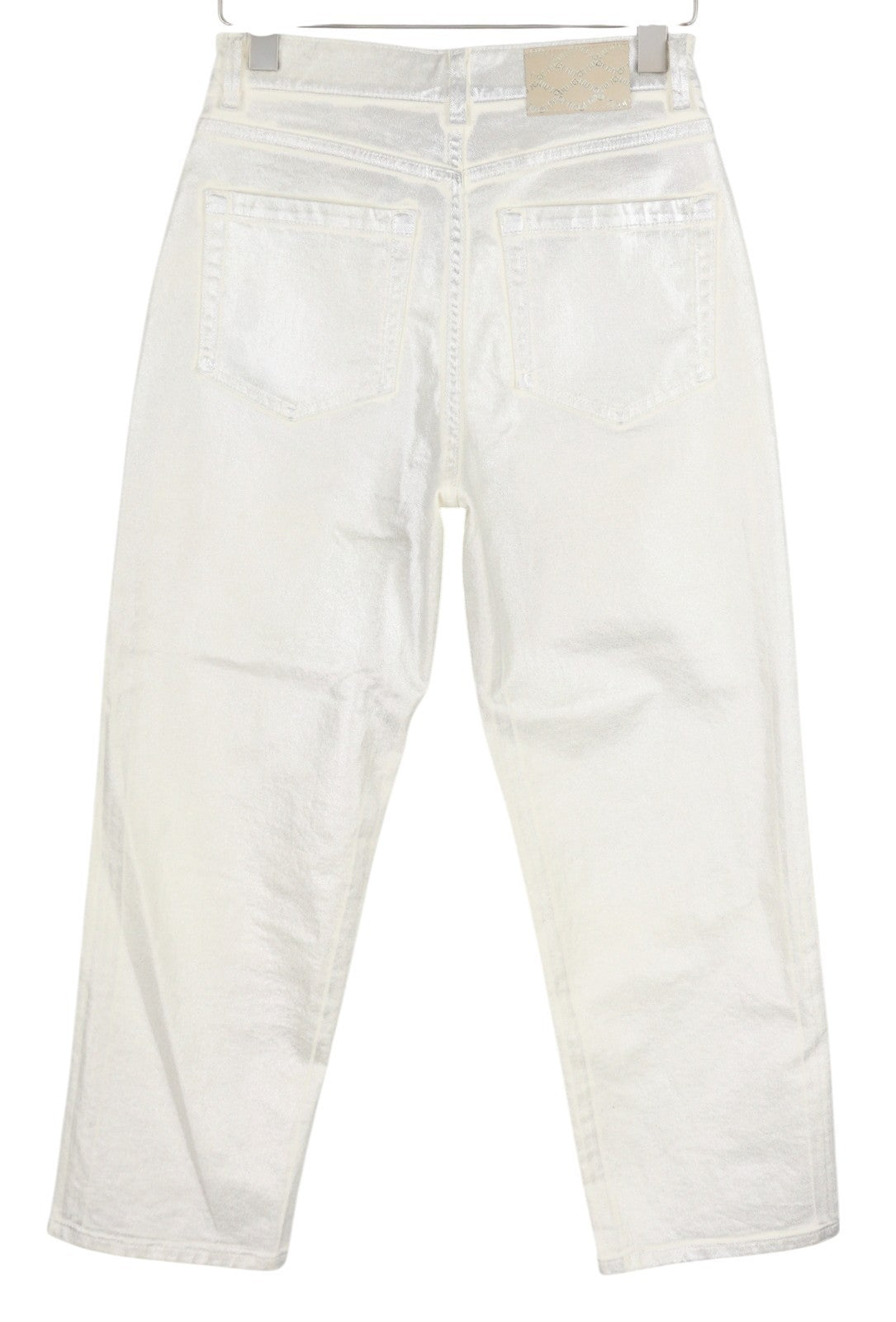 LIU JO Reseda Womens Jeans 42 White Shiny Ankle Length Regular  Zip Fly