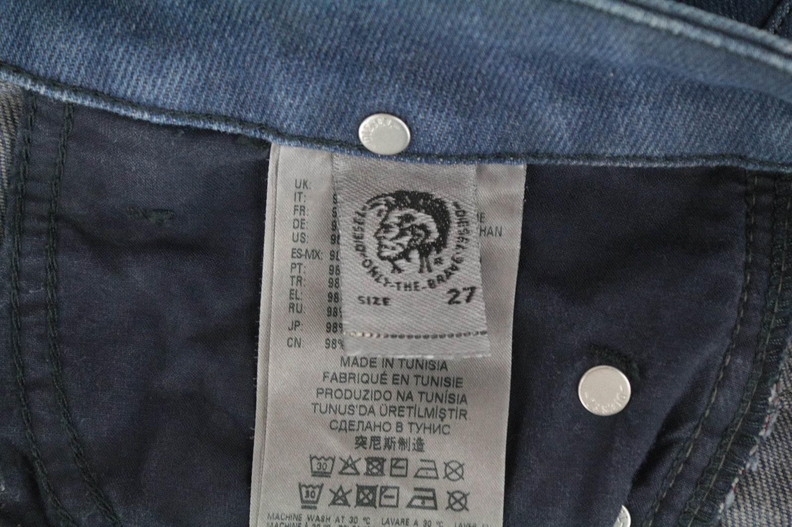 DIESEL D-Rifty 0870I Women's Jeans W27/L32 Aged Look Denim Slim Low Waist Fit