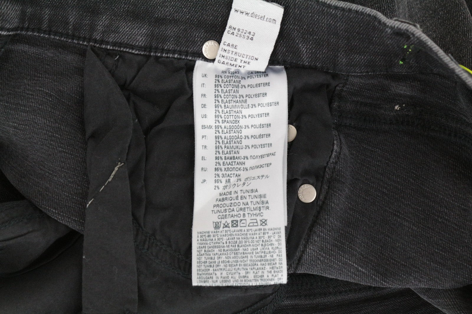 DIESEL D-Ebbey-F 081AH Women's Jeans W27/L34 Bootcut Stretch Slit Low Waist Fit