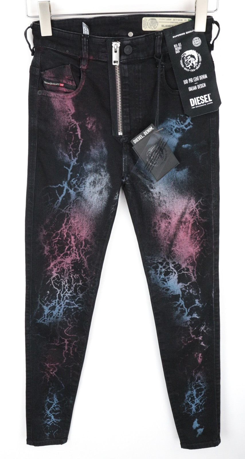 DIESEL Slandy-High-SX 069IY Women's Jeans W26/L32 Zip-Fly Super Skinny Fit Denim