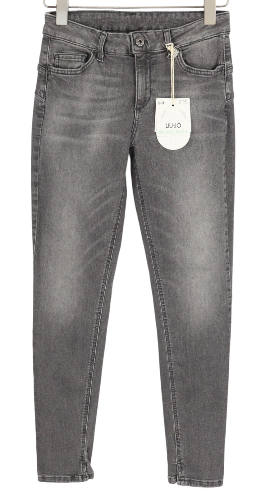 LIU JO Womens Jeans W28  Grey Washed Skinny  Ankle Length High Waist