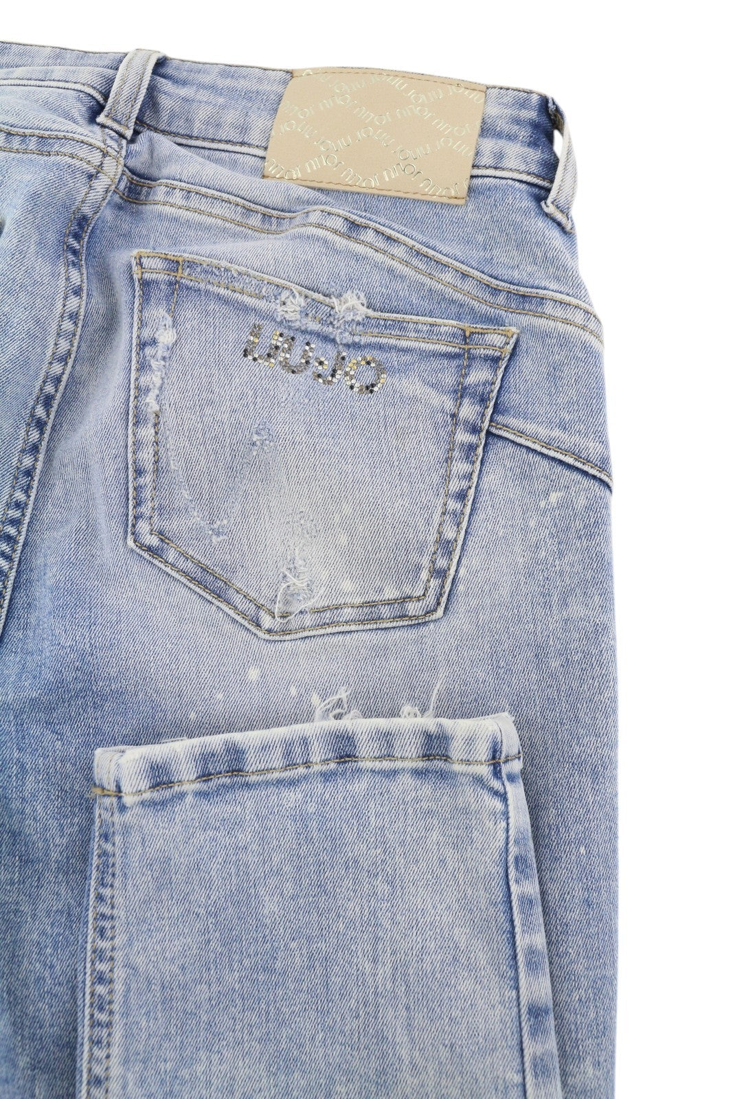 LIU JO Ideal Womens Jeans W28 Skinny Stretch Ripped Distress Washed Blue