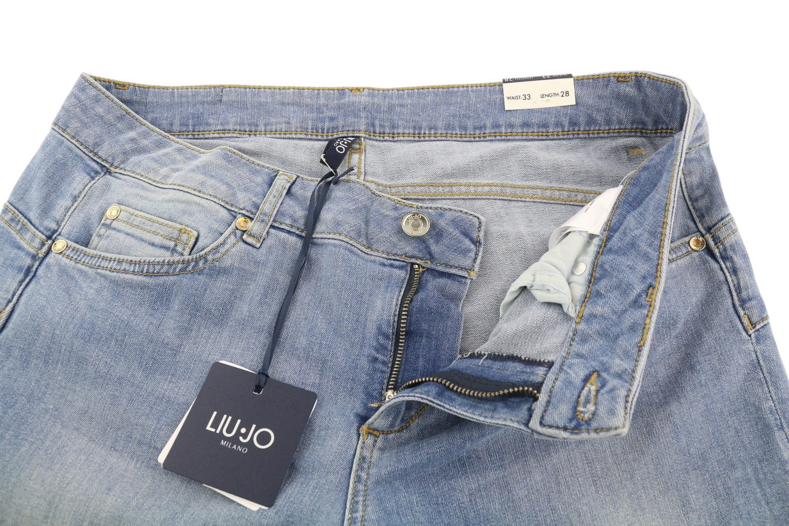 LIU JO Monroe Womens Jeans W33/L28 Skinny  Stretch Bottom Up Washed  Blue