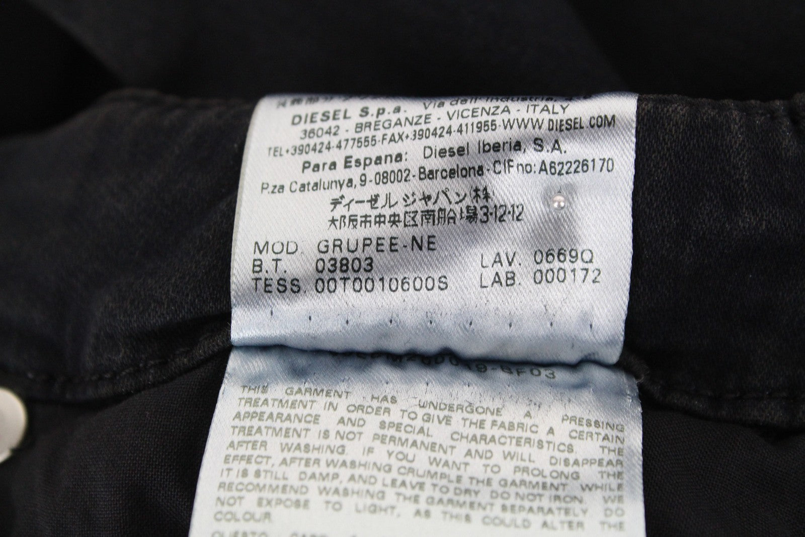 DIESEL Grupee-NE 0669Q Women's Jeans W25 Super Slim Jogg Ripped Navy Fit Stretch