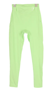 GYMSHARK B2A8N Womens Leggings XS Bright Green High Waist Fitted Pockets Sports