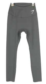 GYMSHARK B1A1V Womens Leggings XS Grey High Waist Fitted 7/8 Ankle Length