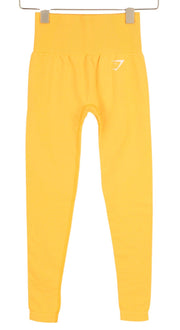 GYMSHARK Vital Womens Leggings XS Seamless High Waist Fitted Stretch  Yellow